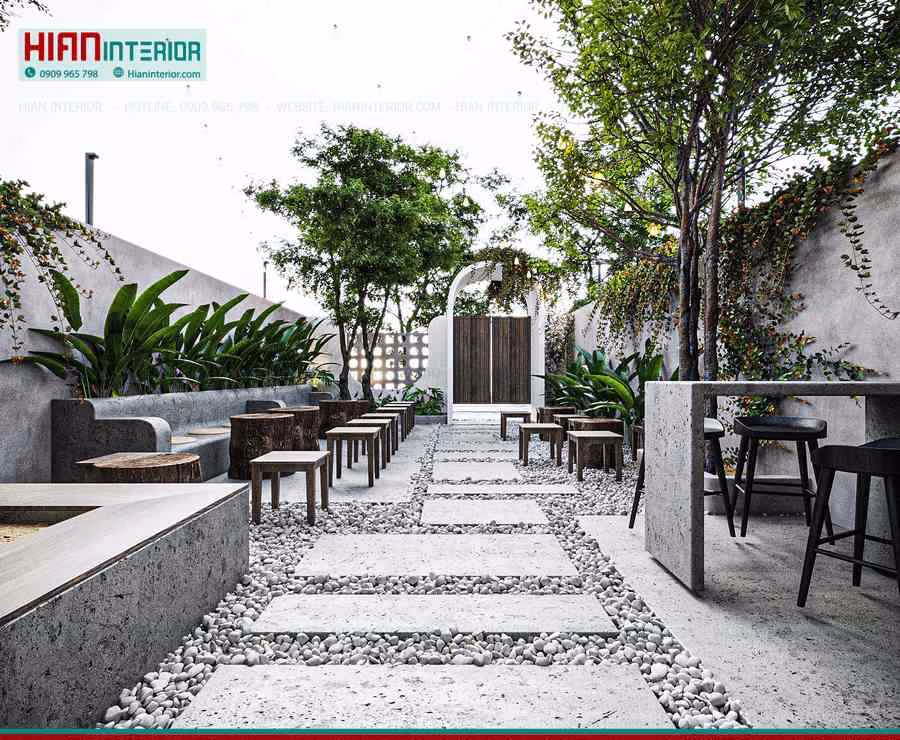 Quán Cafe Khung Thép Ngoài Trời
