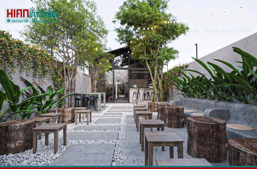 Quán Cafe Khung Thép Ngoài Trời