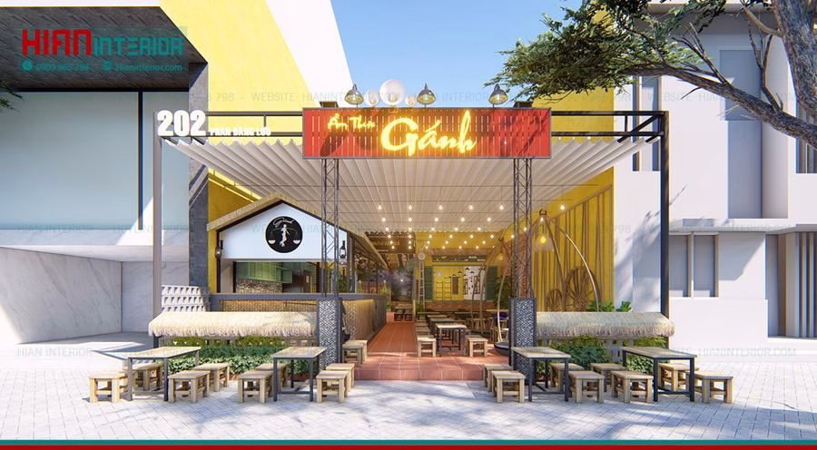 Quán Cafe Khung Thép Trong Nhà