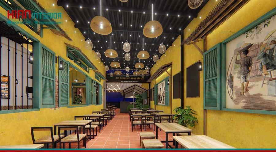 Quán Cafe Khung Thép Trong Nhà
