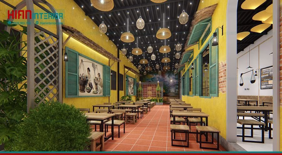 Quán Cafe Khung Thép Trong Nhà