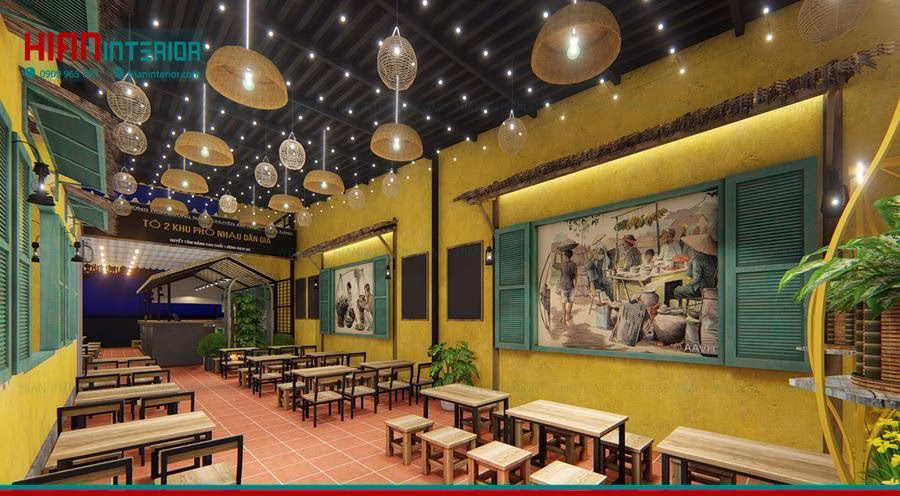 Quán Cafe Khung Thép Trong Nhà