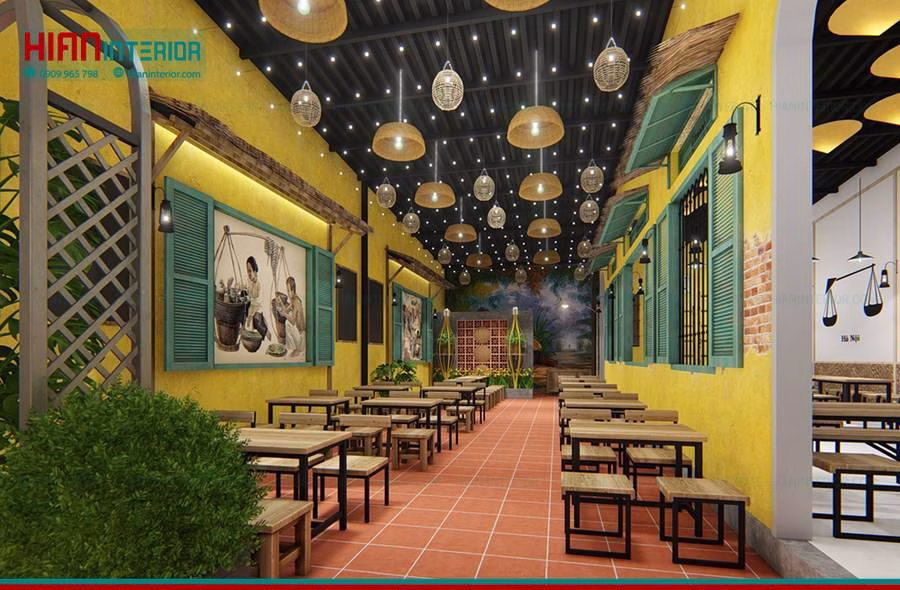 Quán Cafe Khung Thép Trong Nhà