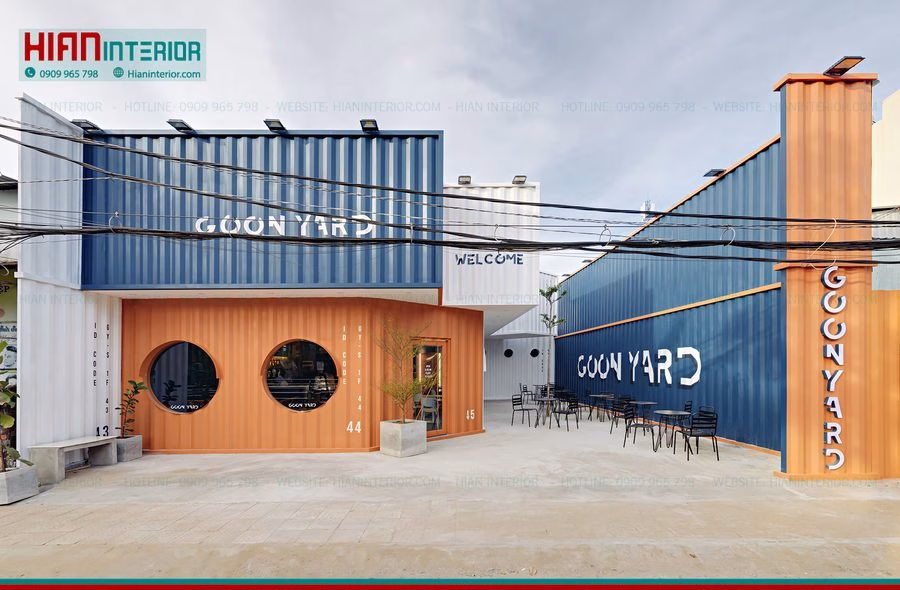 Thiết Kế Quán Cafe Khung Thép Không Gian Hẹp