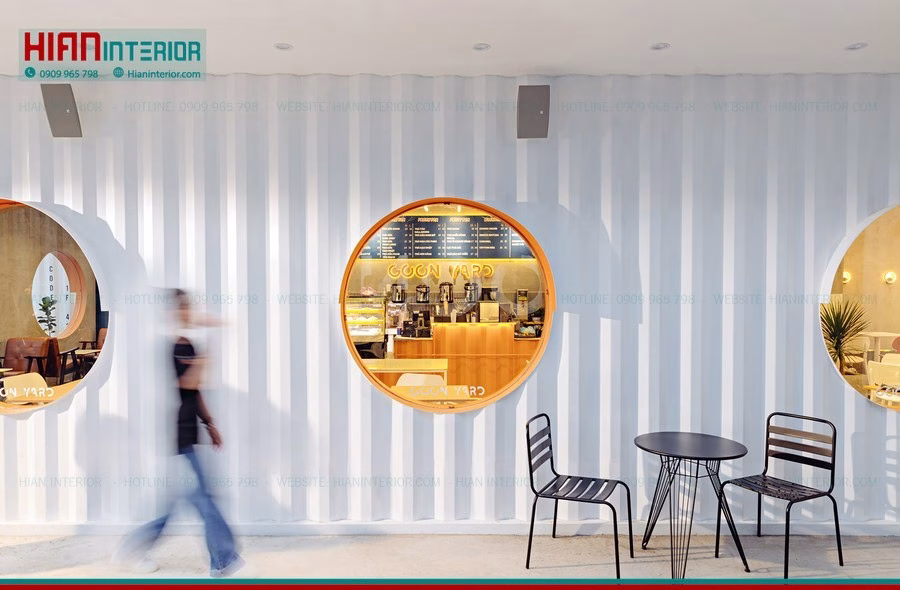 Thiết Kế Quán Cafe Khung Thép Không Gian Hẹp