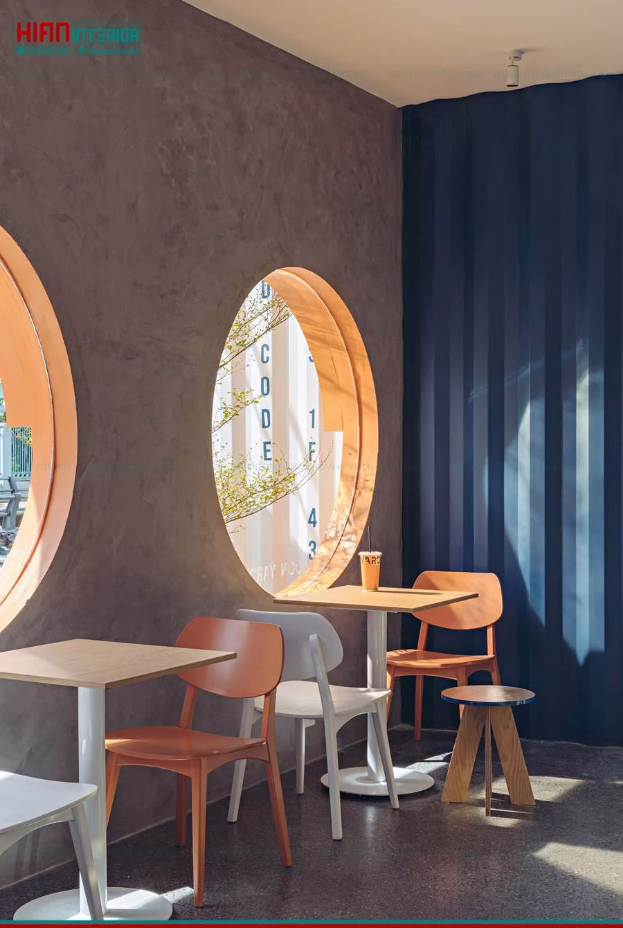 Thiết Kế Quán Cafe Khung Thép Không Gian Hẹp