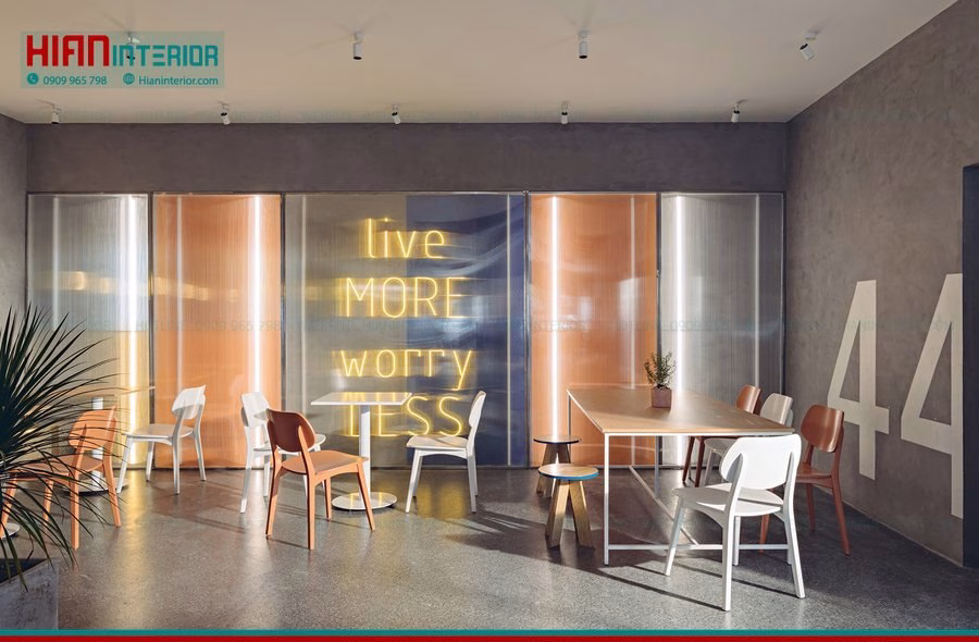Thiết Kế Quán Cafe Khung Thép Không Gian Hẹp