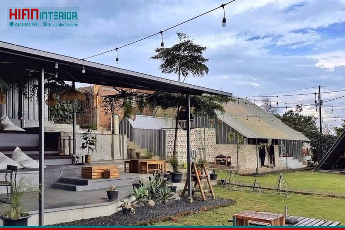 THIẾT KẾ QUÁN CAFE SÂN VƯỜN GIÁ RẺ