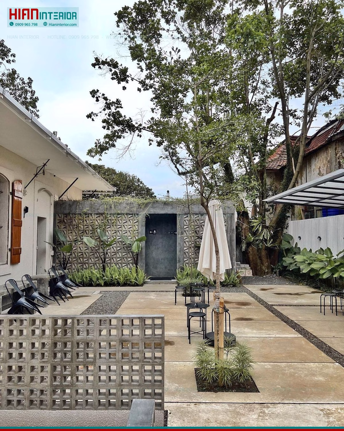 Thiết Kế Quán Cafe Sân Vườn 200m2