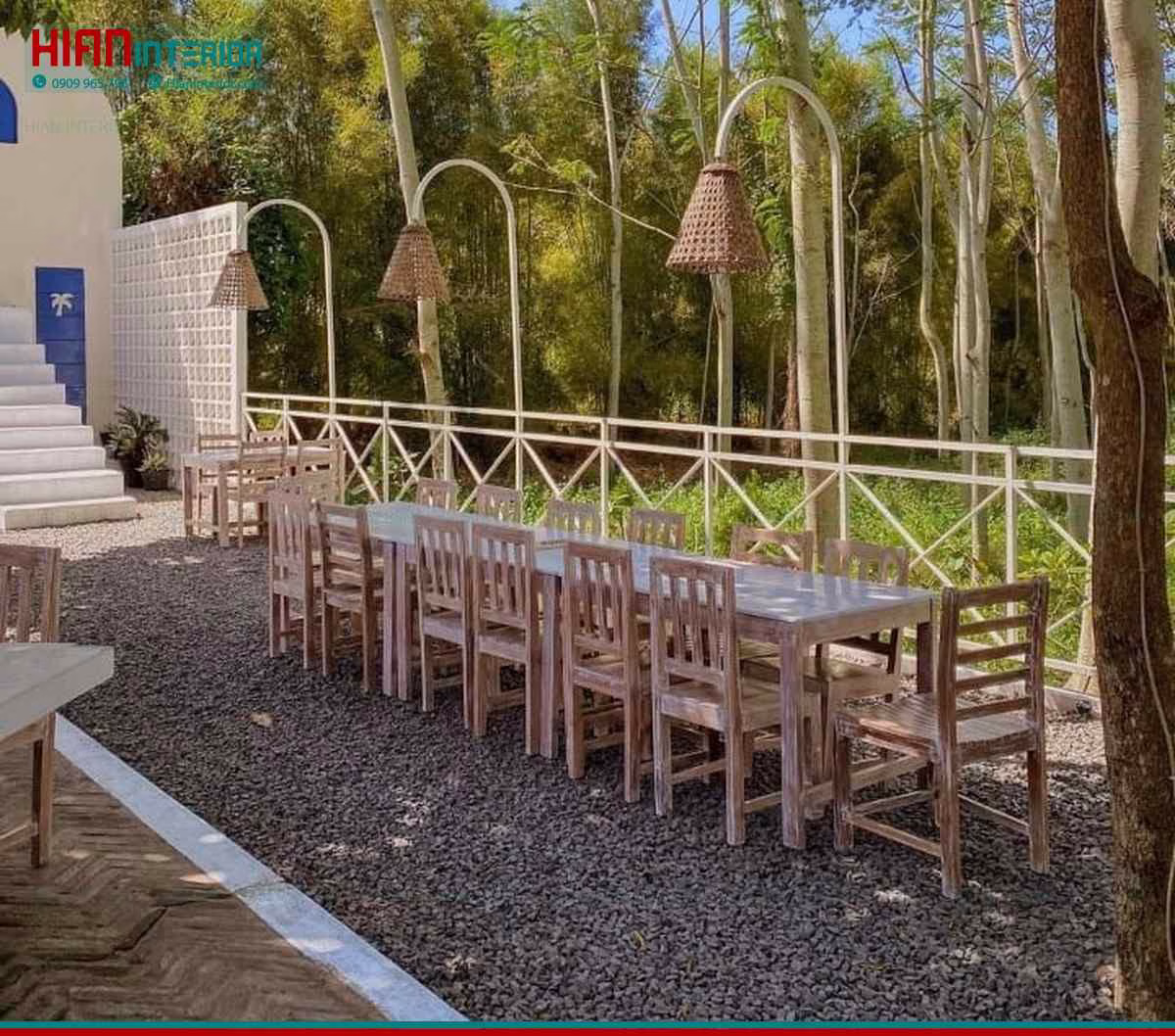 Thi công quán cafe sân vườn
