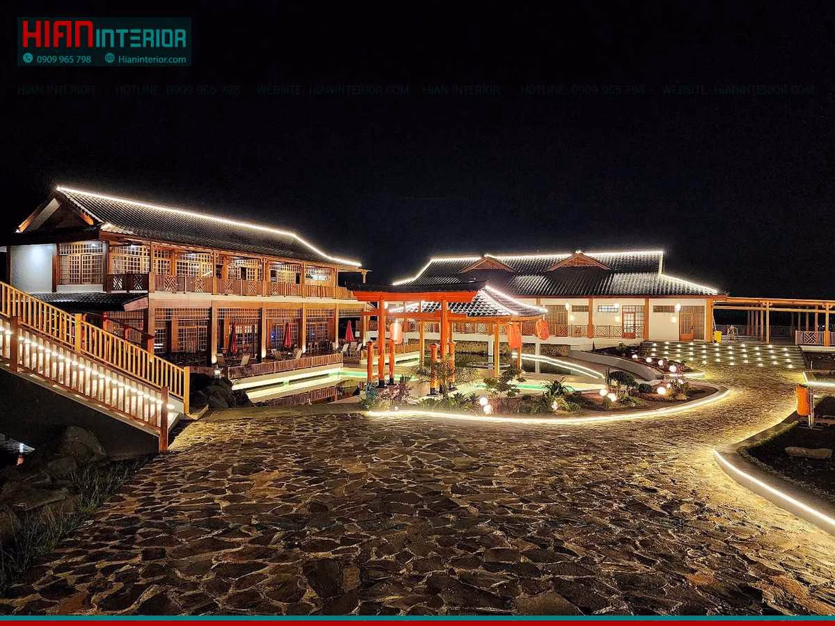 thiết kế quán cafe sân vườn 200m2