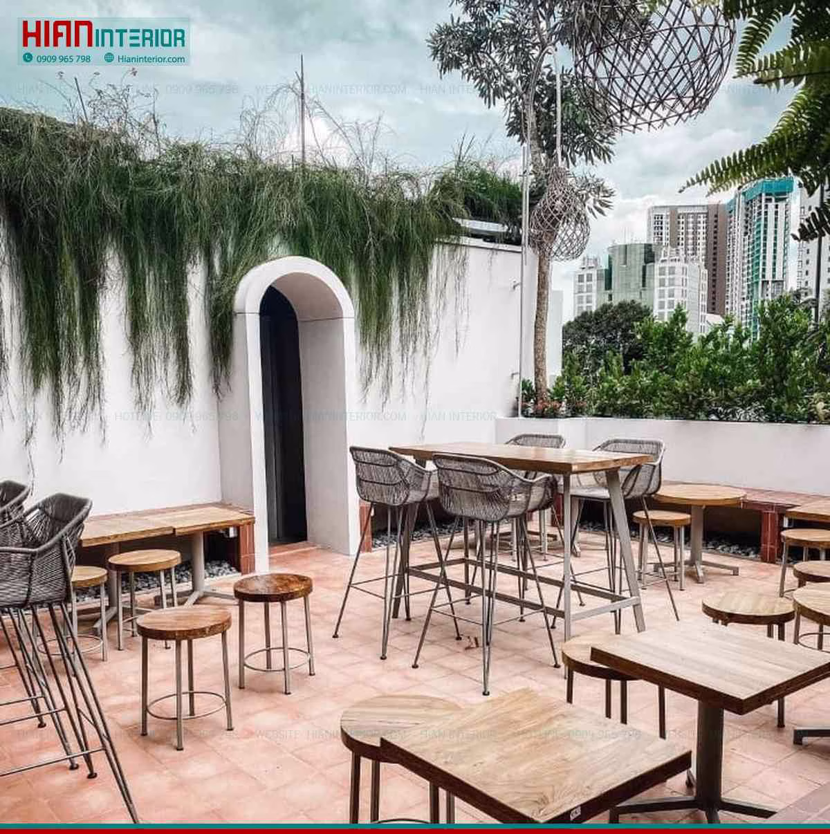 Thiết kế cafe sân vườn