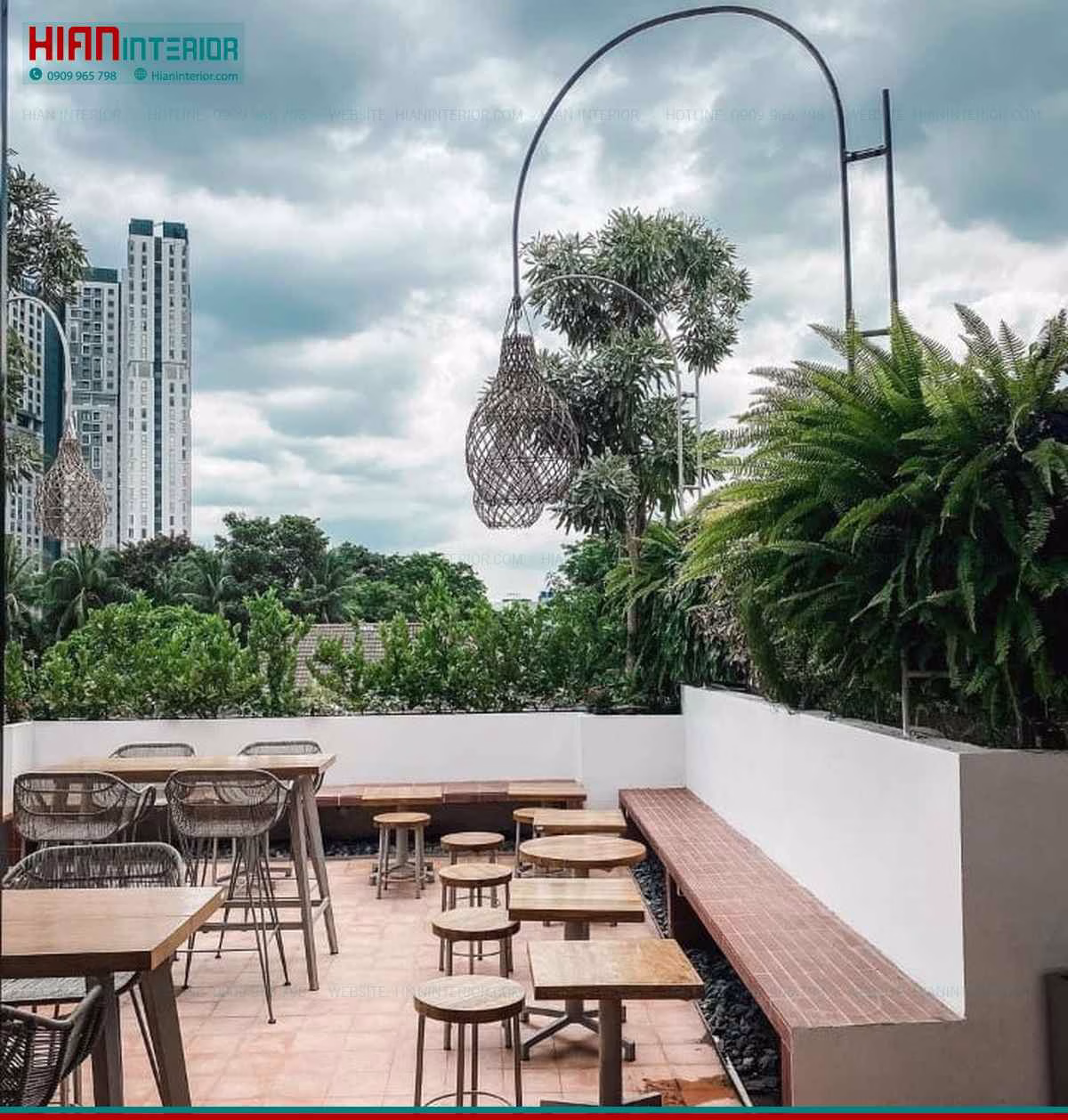 Thiết kế cafe sân vườn