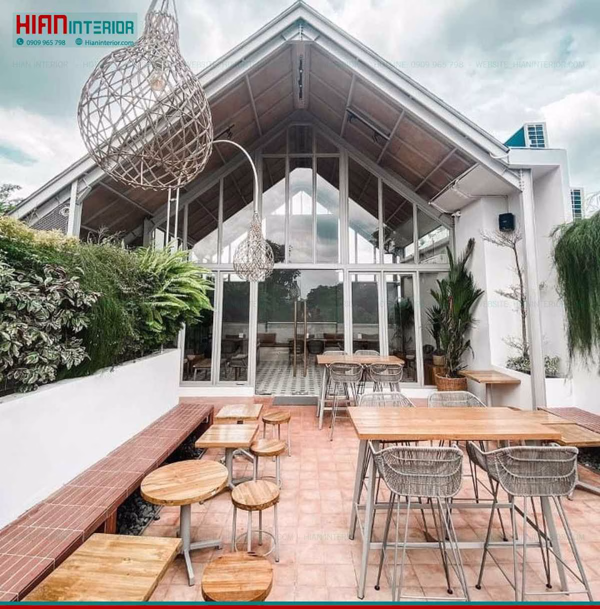 Thiết kế cafe sân vườn