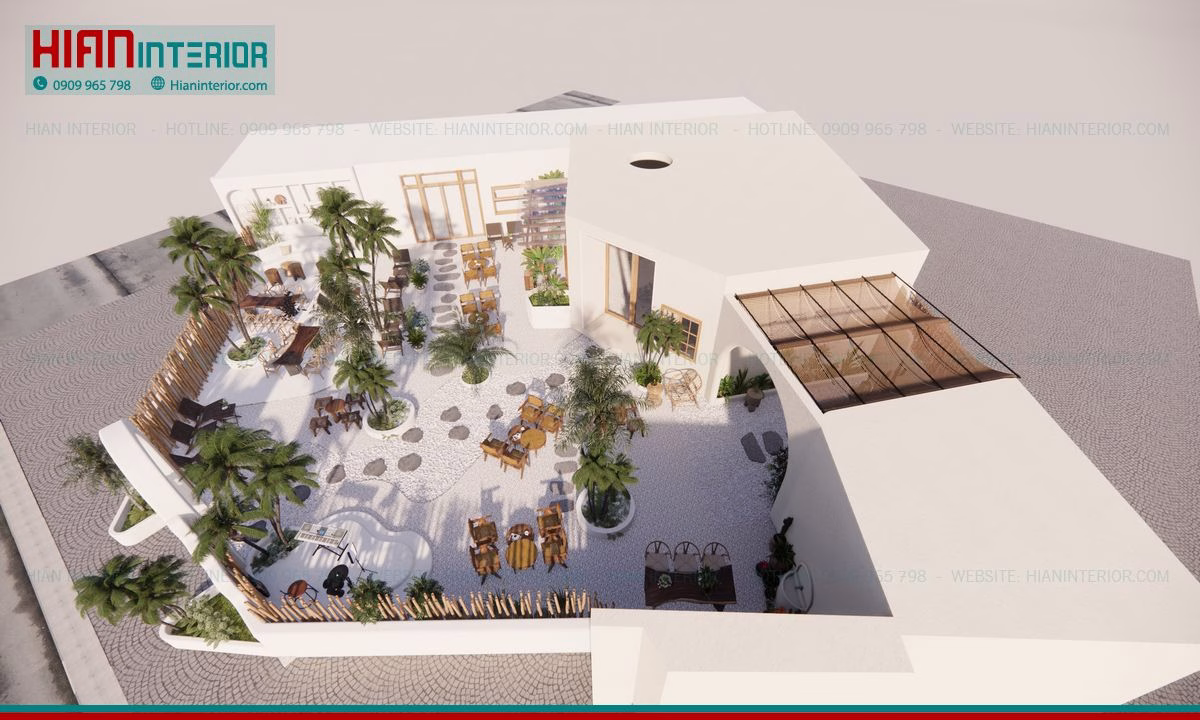 Thiết Kế Quán Cafe Sân Vườn Giá Rẻ