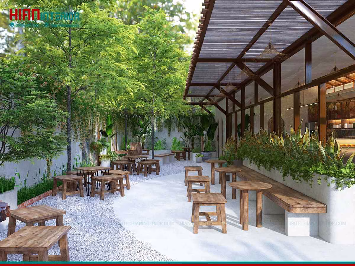 Thiết Kế Quán Cafe Sân Vườn 200M2