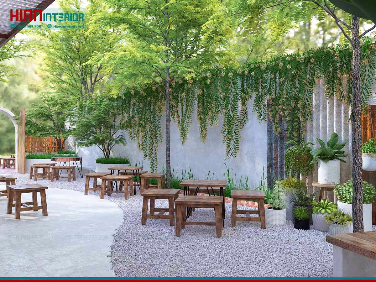 Thiết Kế Quán Cafe Sân Vườn 200M2