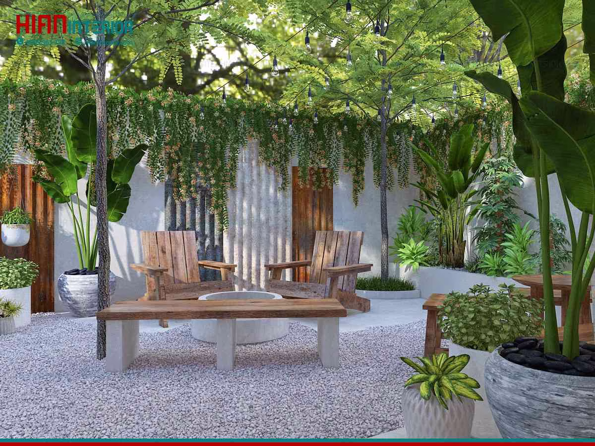 Thiết Kế Quán Cafe Sân Vườn 200M2
