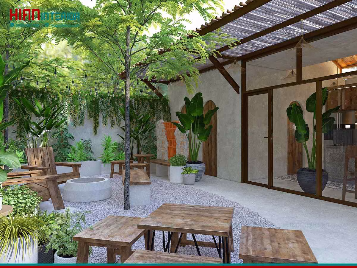 Thiết Kế Quán Cafe Sân Vườn 200M2