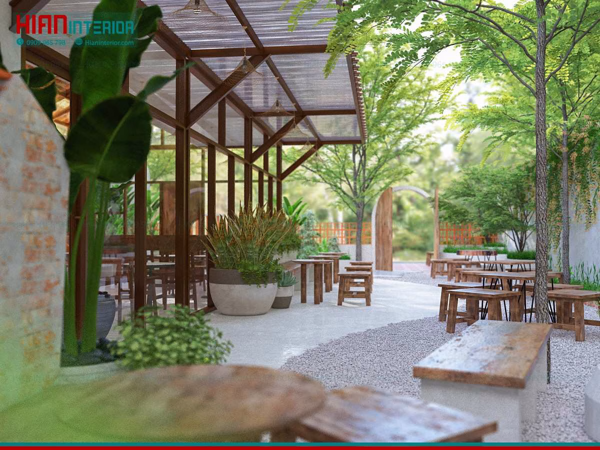 Thiết Kế Quán Cafe Sân Vườn 200M2