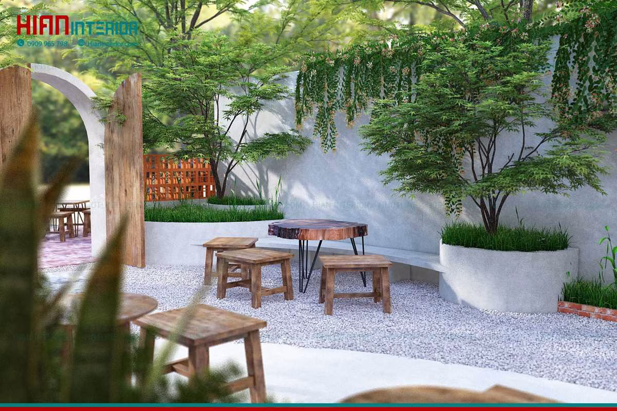 Thiết Kế Quán Cafe Sân Vườn 200M2