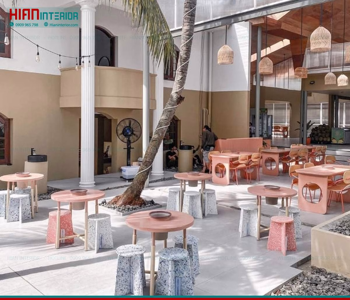 Thiết Kế Quán Cafe Sân Vườn Đơn Giản