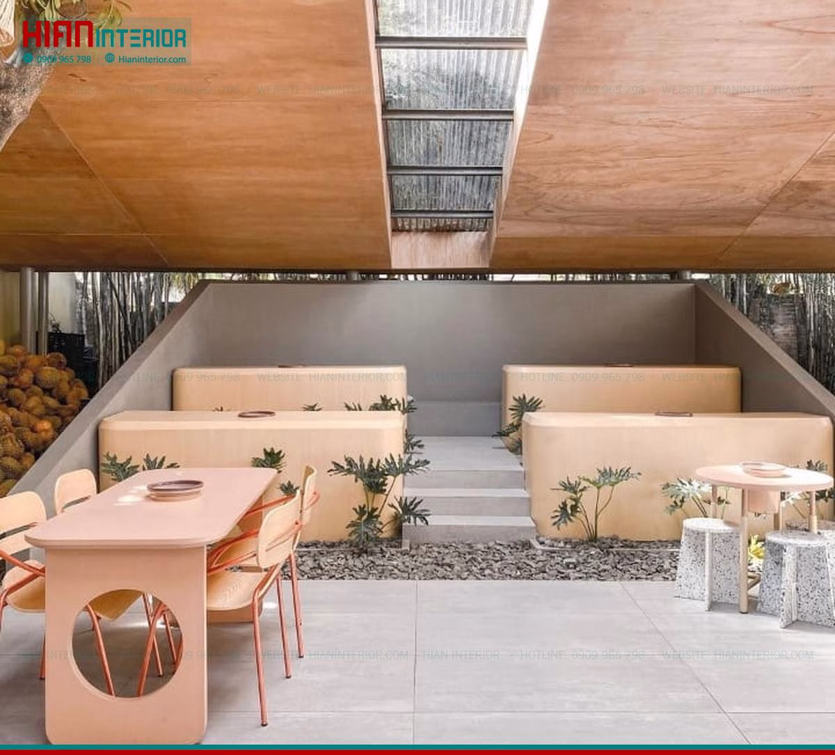 Thiết Kế Quán Cafe Sân Vườn Đơn Giản