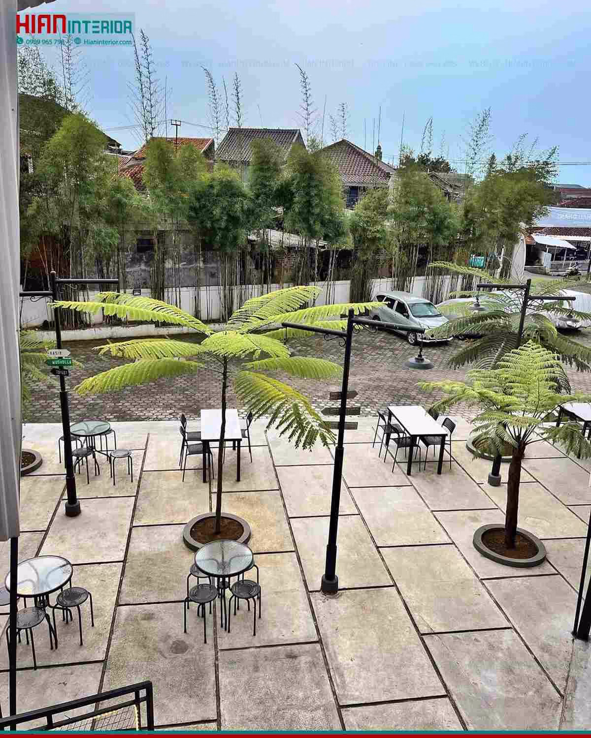 Mô Hình Quán Cafe Sân Vườn Đơn Giản