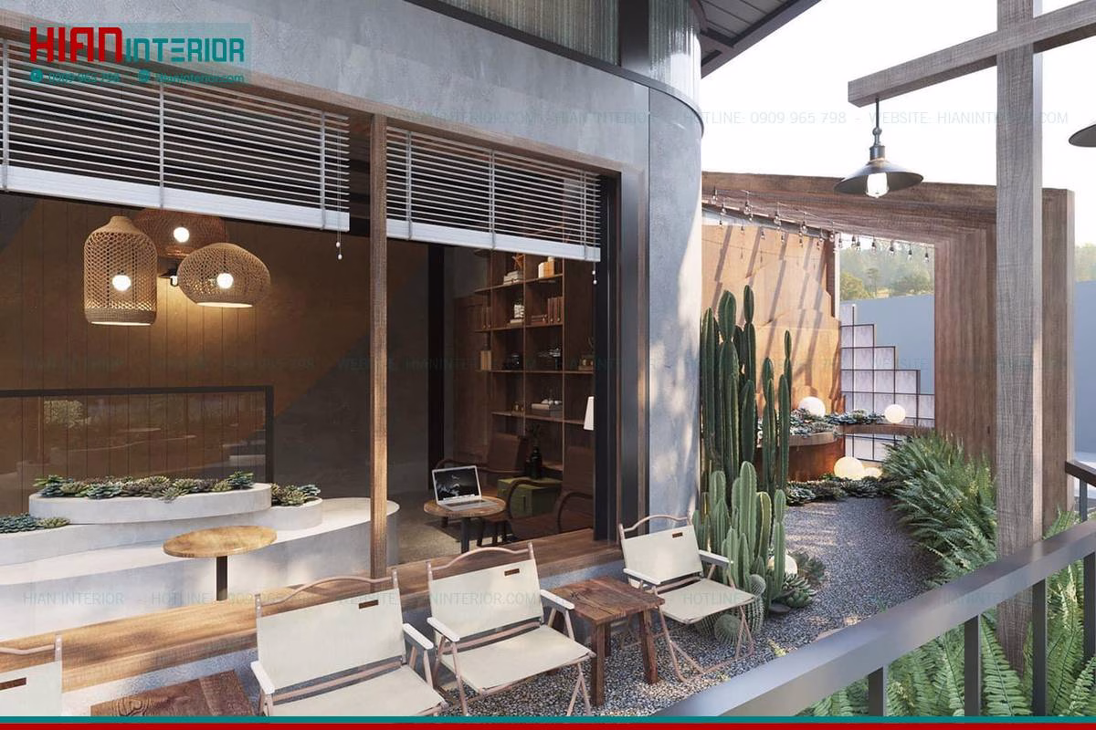Thiết Kế Quán Cafe Sân Vườn Giá Rẻ
