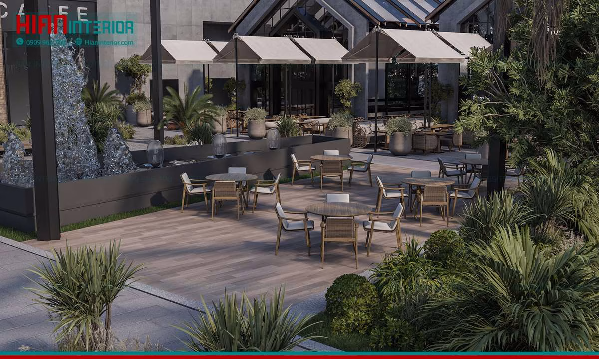 Thiết Kế Quán Cafe Sân Vườn 200M2