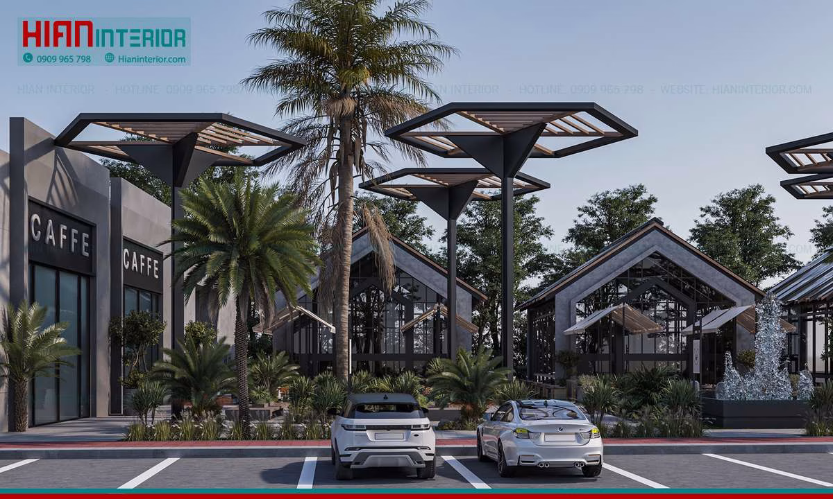 Thiết Kế Quán Cafe Sân Vườn 200M2