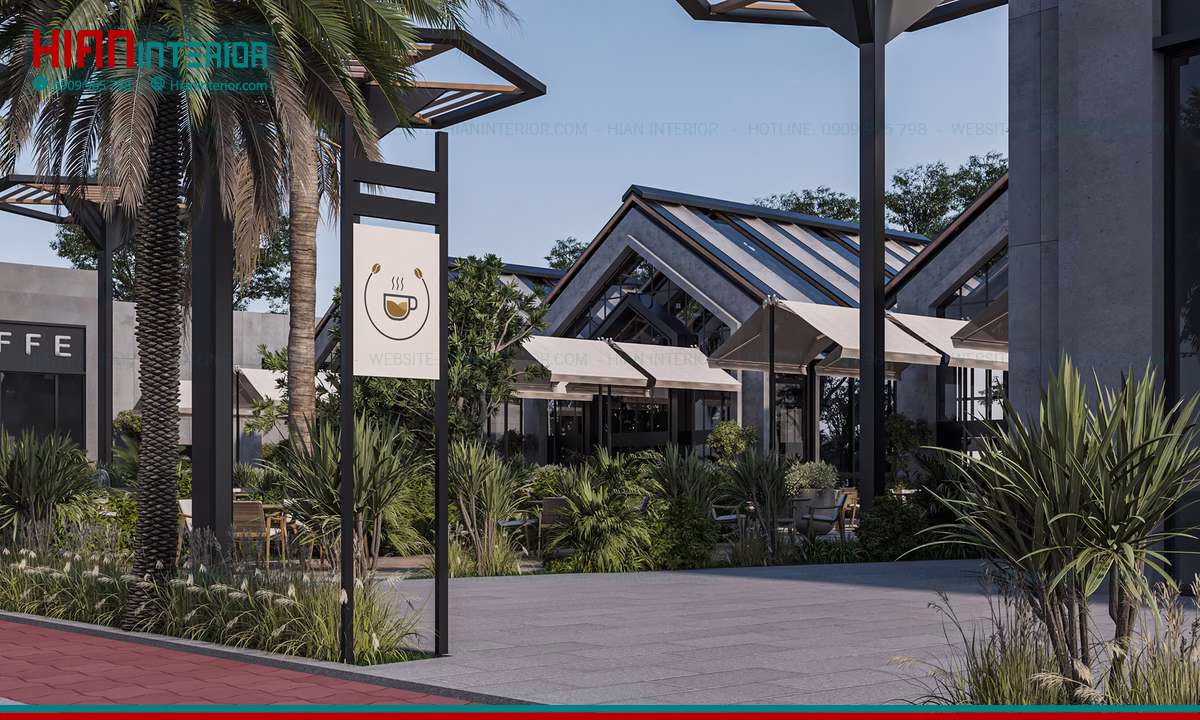 Thiết Kế Quán Cafe Sân Vườn 200M2