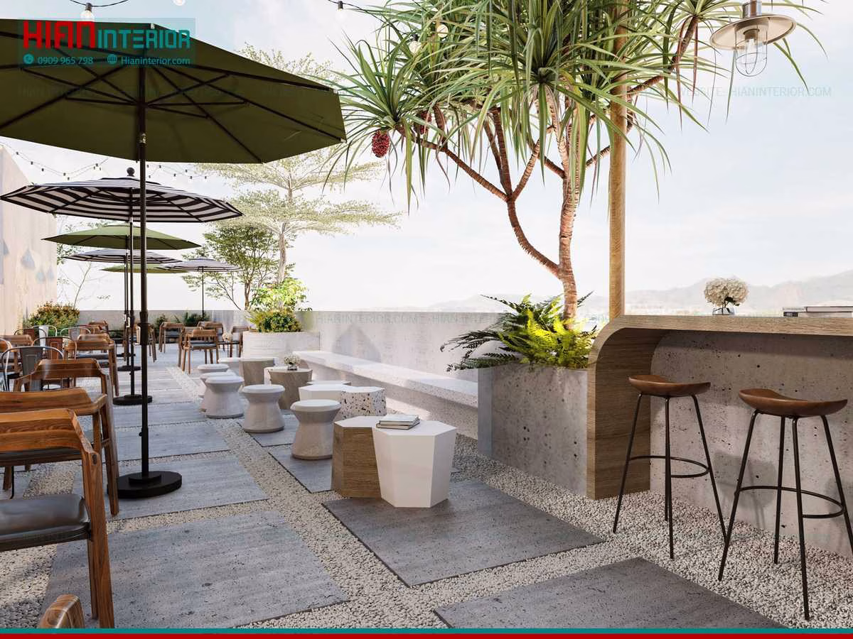 Thiết Kế Quán Cafe Sân Vườn Đẹp