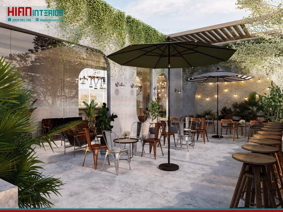 Thiết Kế Quán Cafe Sân Vườn Đẹp