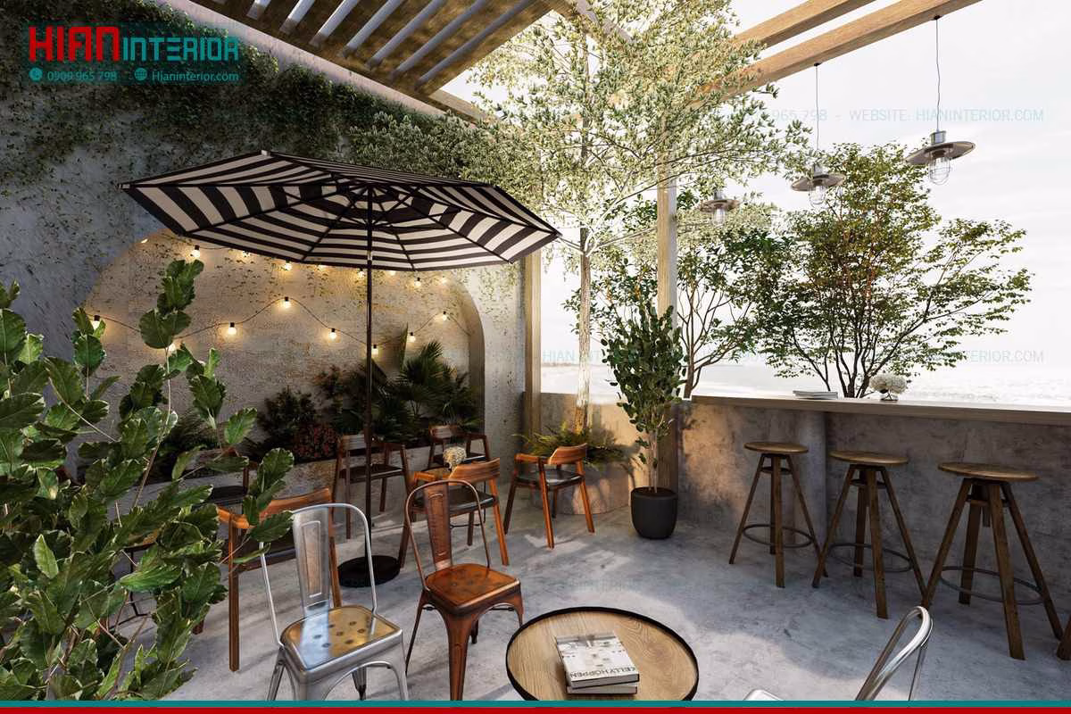 Thiết Kế Quán Cafe Sân Vườn Đẹp