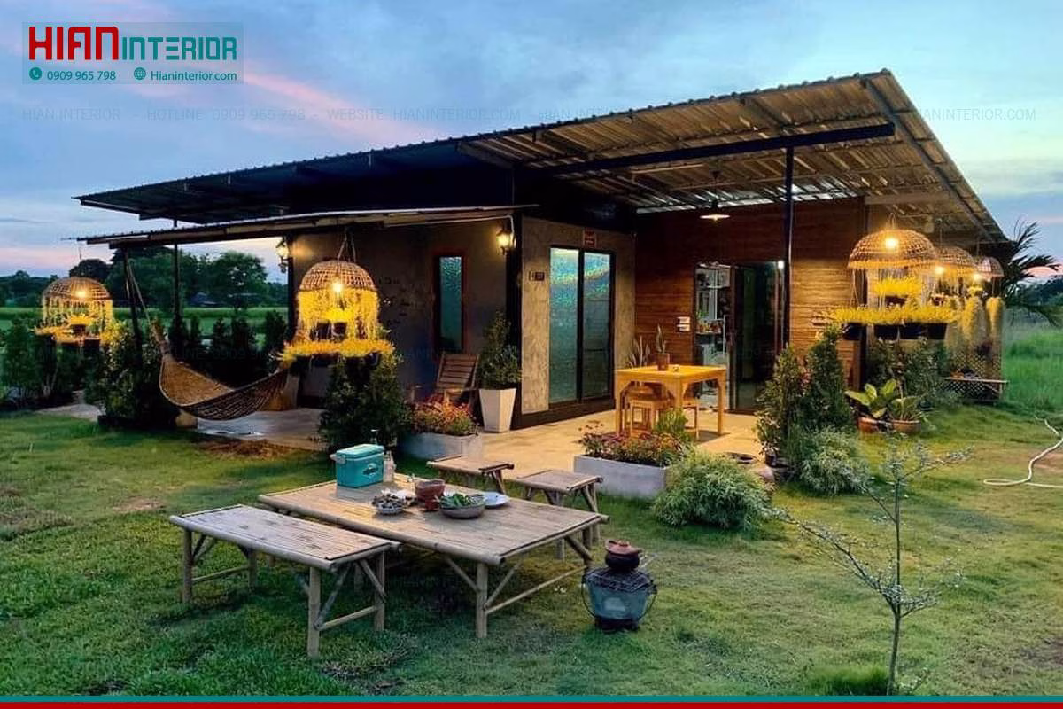 Mặt Bằng Quán Cafe Sân Vườn