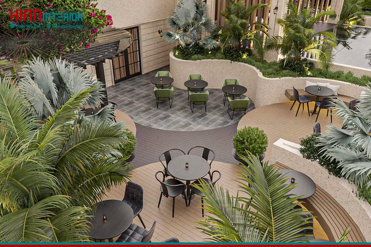 Mặt Bằng Quán Cafe Sân Vườn