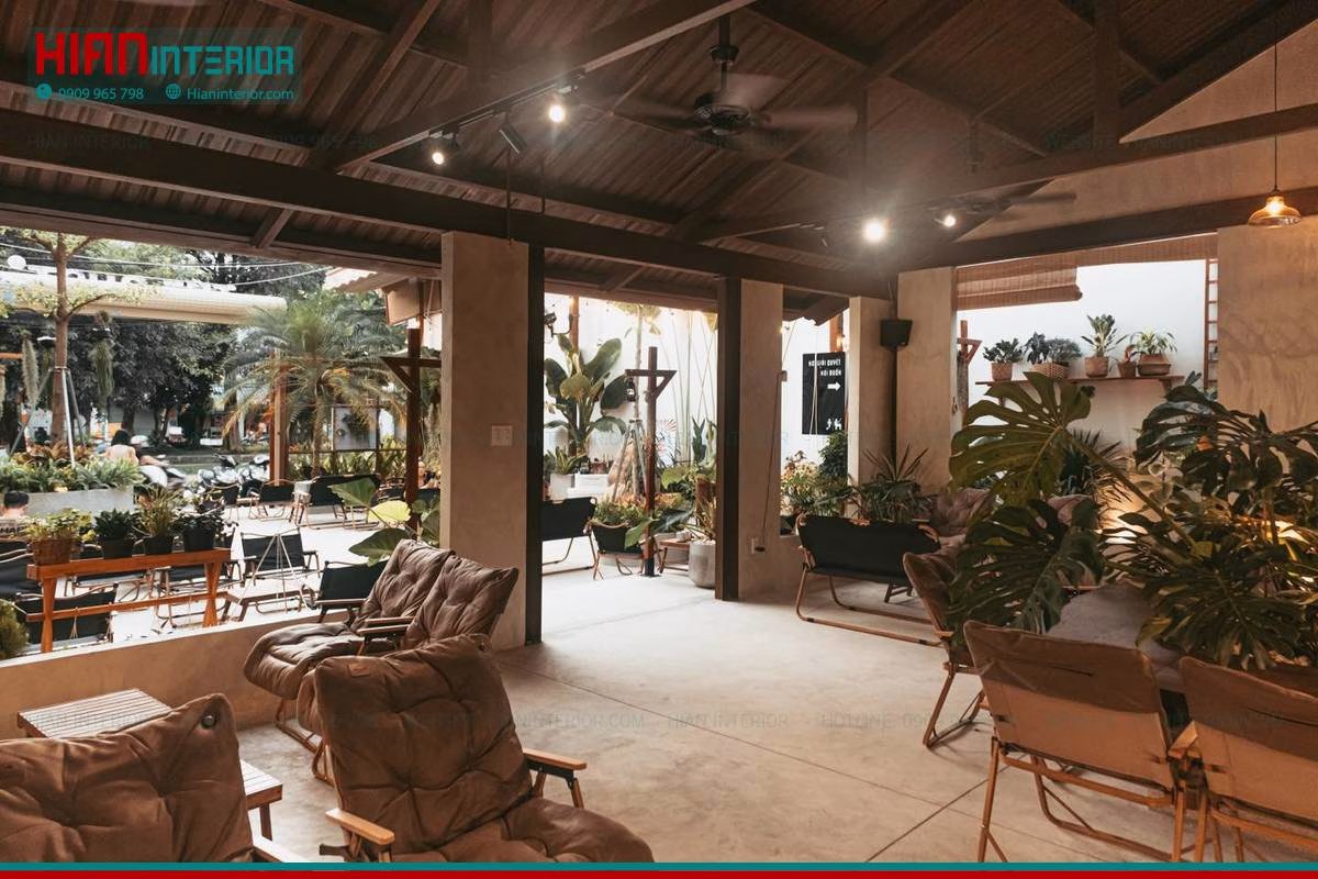 Mô Hình Quán Cafe Sân Vườn Đơn Giản