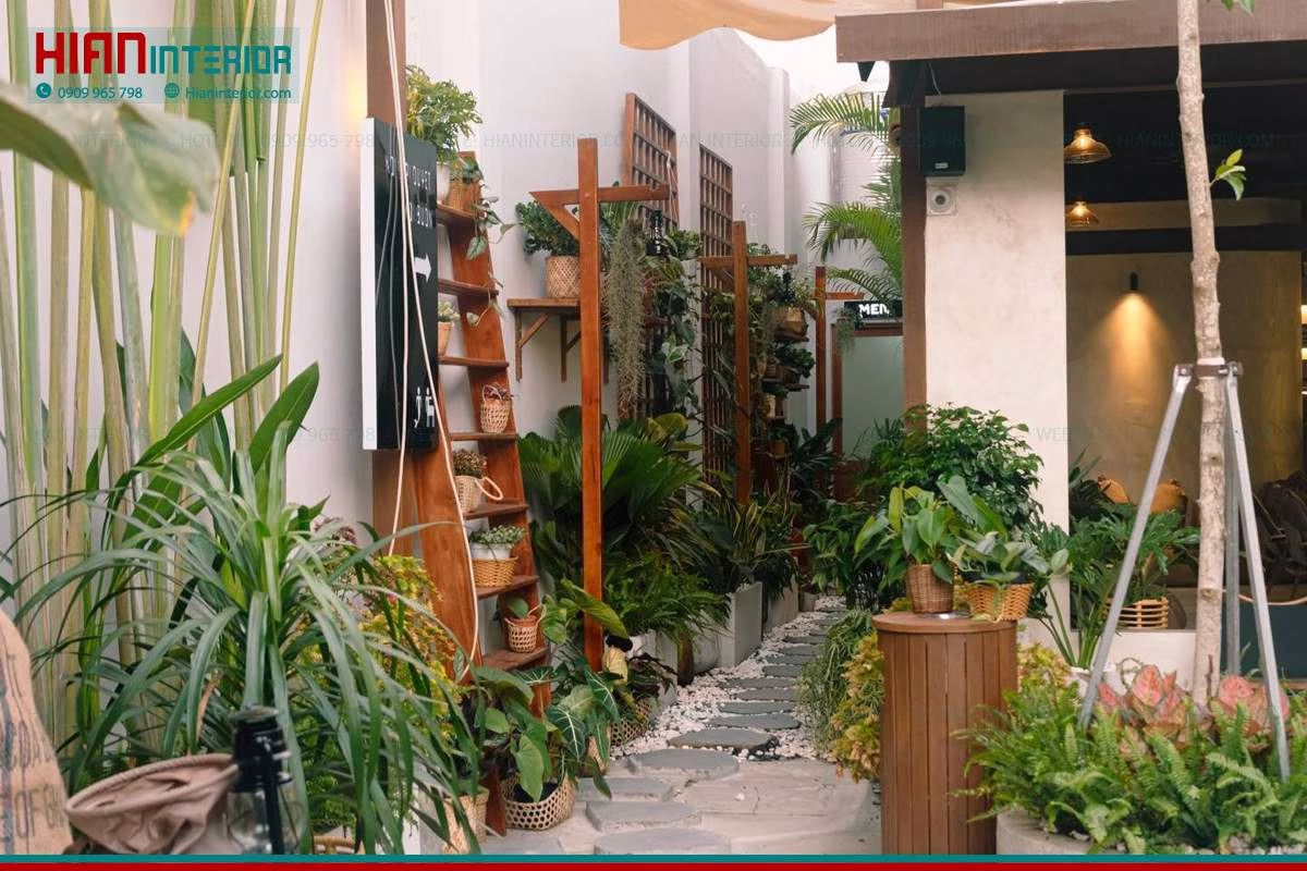 Mô Hình Quán Cafe Sân Vườn Đơn Giản