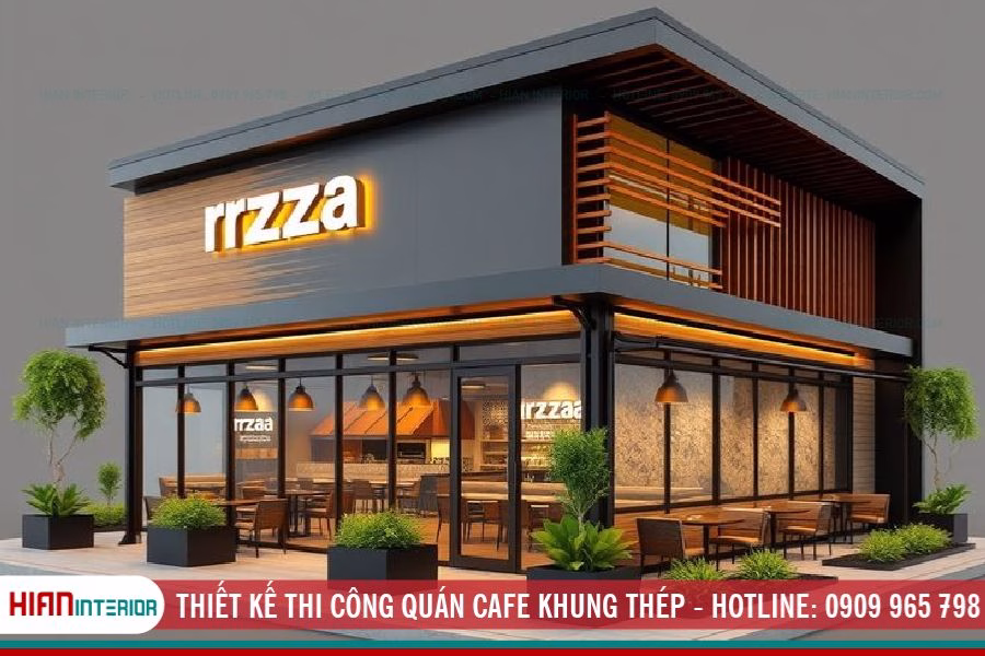 Thiết Kế Thi Công Quán Cafe Khung Thép