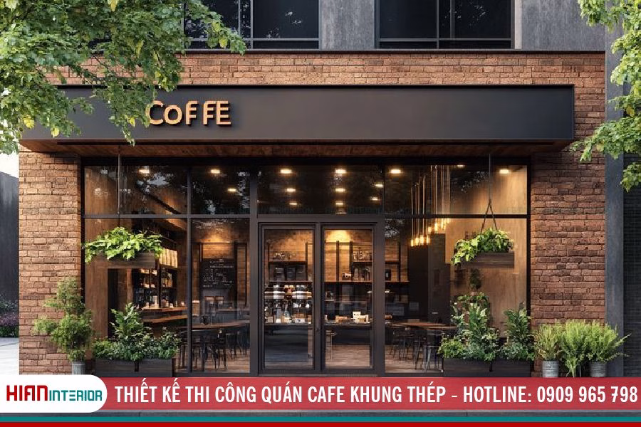 Thiết Kế Thi Công Quán Cafe Khung Thép