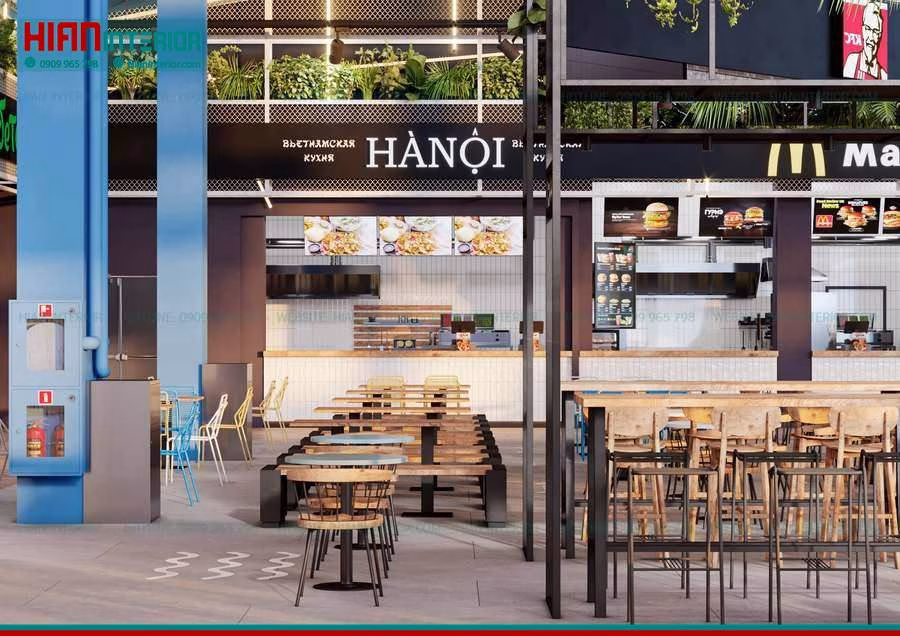 Thiết Kế Thi Công Khu Ẩm Thực Foodcourt