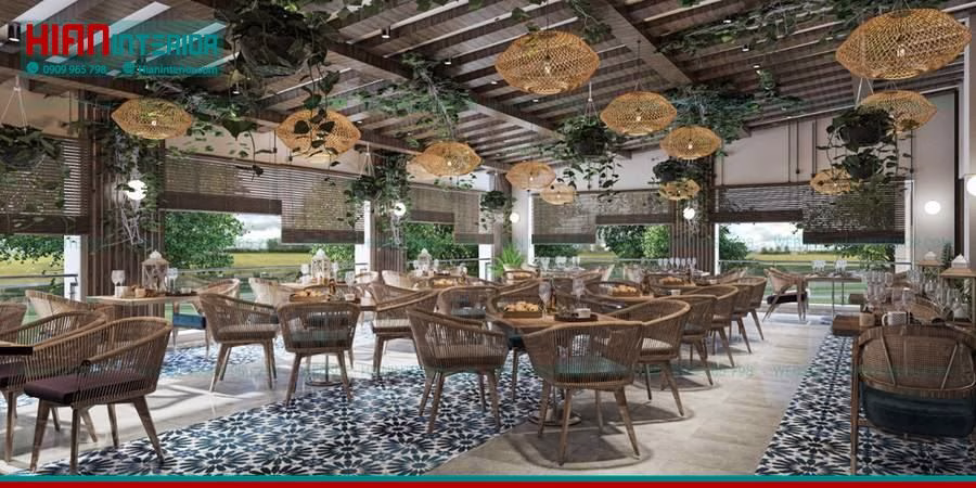Thiết Kế Nhà Hàng Địa Trung Hải Không Gian Mở