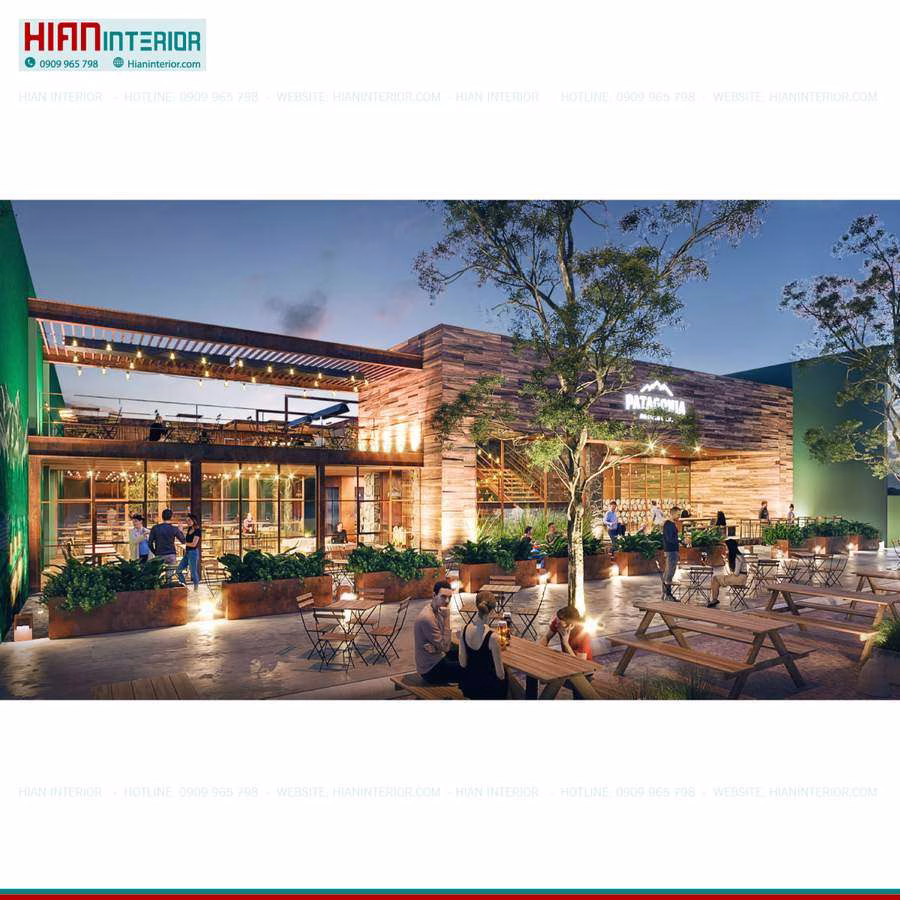 Thiết Kế Nhà Hàng Sân Vườn Sang Trọng