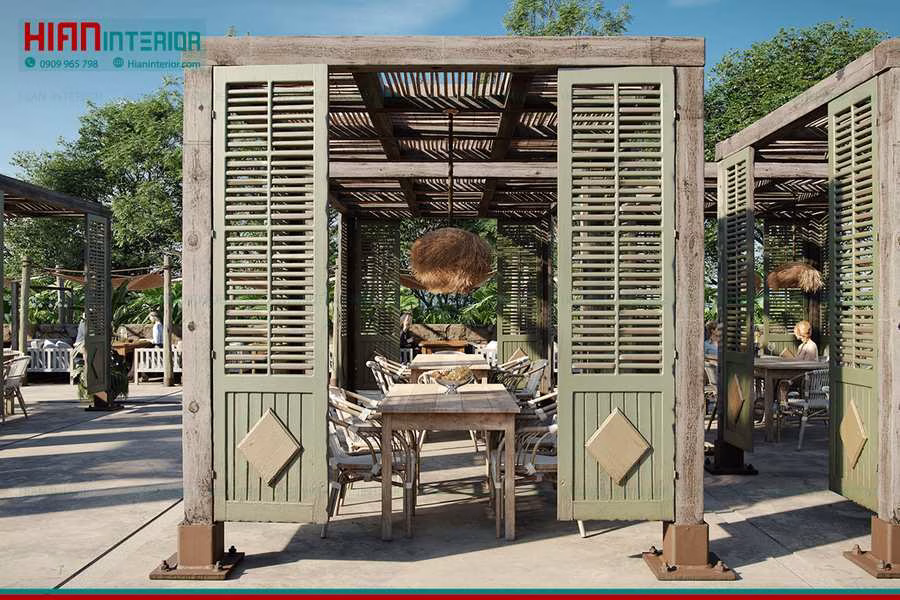 Thiết Kế Nhà Hàng Sân Vườn Độc Đáo
