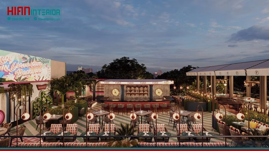 Nhà Hàng Sân Vườn Có Cây Xanh