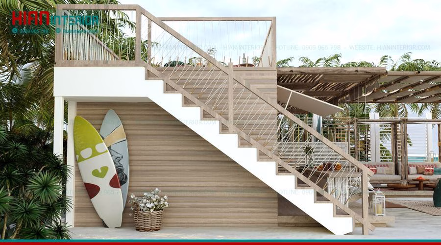 Thi Công Mặt Tiền Nhà Hàng Sân Vườn