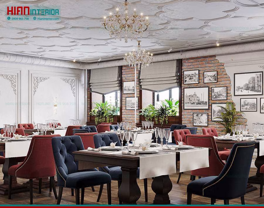 Thiết Kế Nhà Hàng Tân Cổ Điển