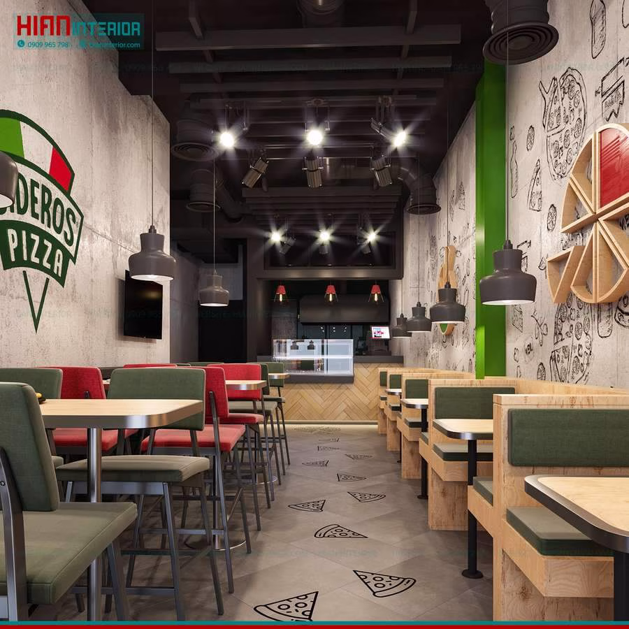 Thi Công Quán Thức Ăn Nhanh Hiện Đại