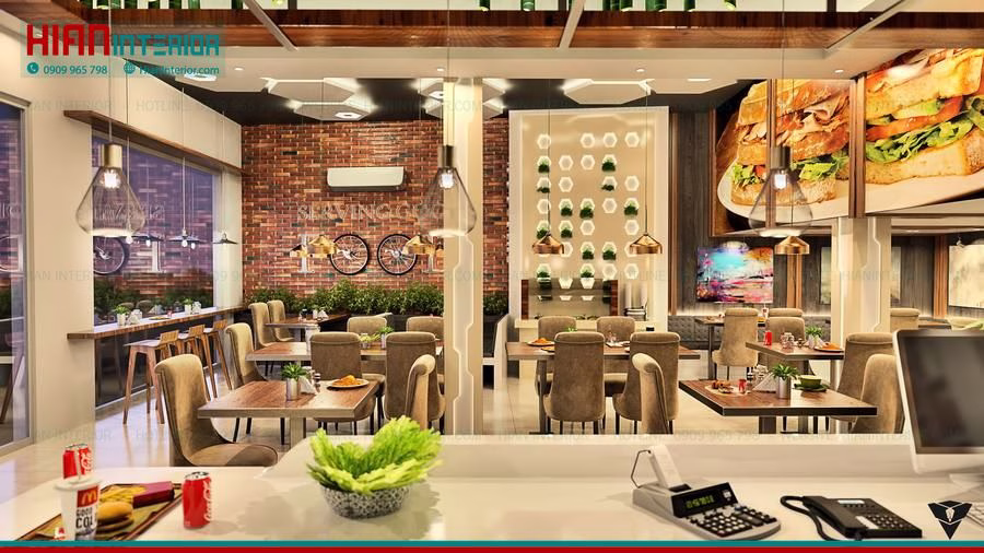 Mẫu Nội Thất Nhà Hàng Thức Ăn Nhanh